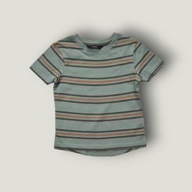 Koszulka bluzka T-shirt paski zielona GEORGE 80/86cm 1-1,5lat