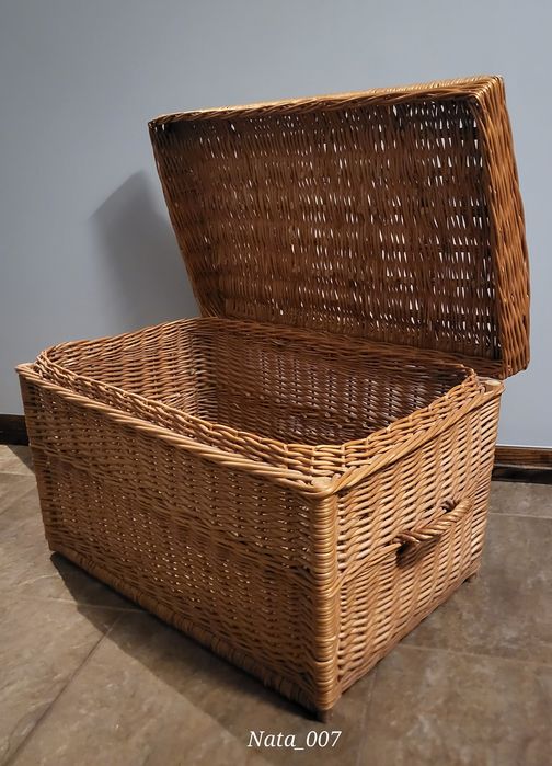 Skrzynia kufer wiklinowy duży 70x43x41