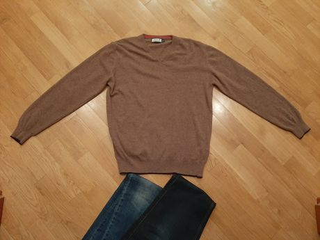 Шерсть ягнёнка 100%, р. 52, свитер мужской
