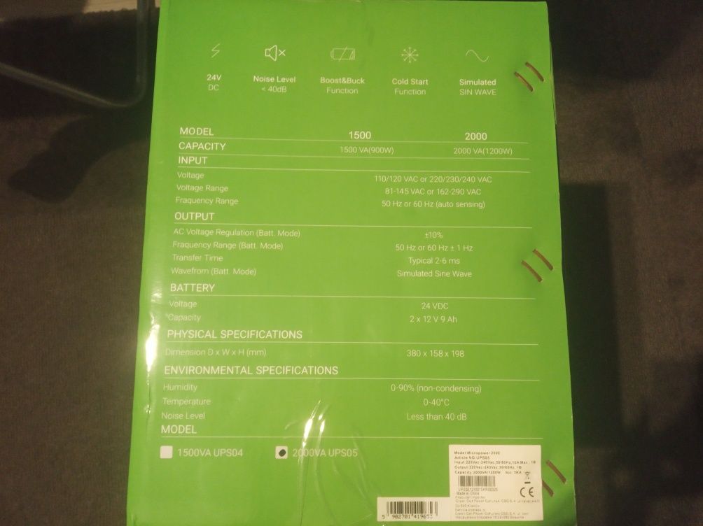 UPS 05 micropower 2000 Green Call