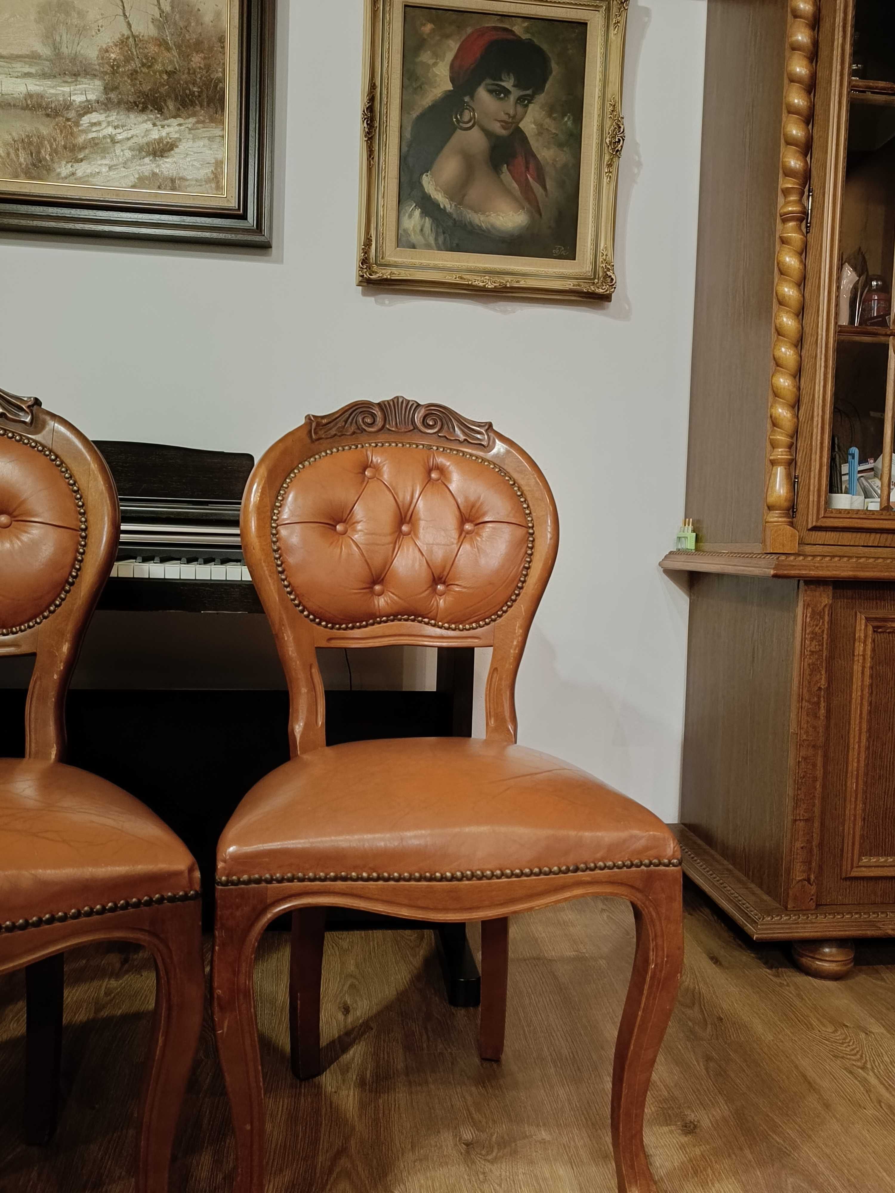 Krzesła dębowe w stylu Ludwik
