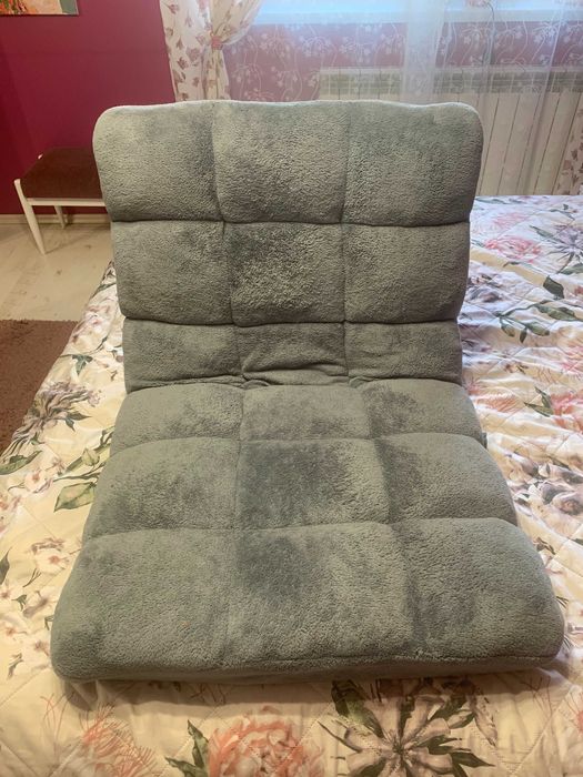 Fotel rozkładany podłogowy leżanka szary Costway