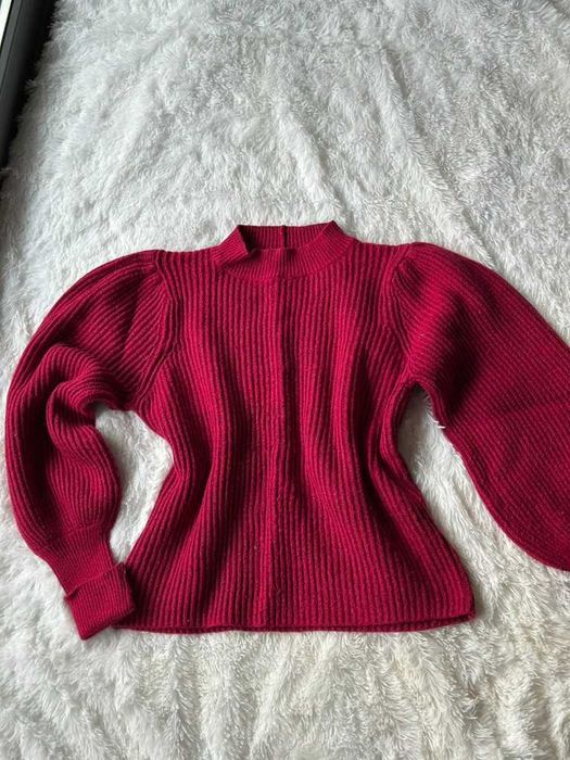 Fuksjowy sweter pleciony Calliope S