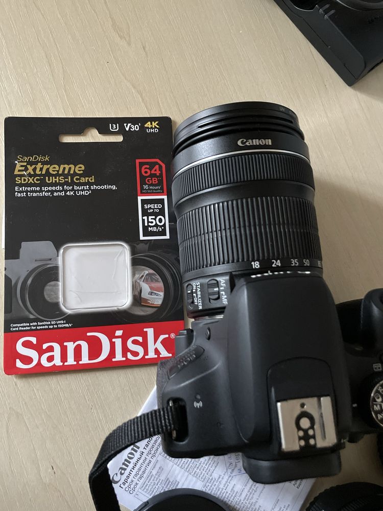 CANON 800D + 18-135mm + 55mm 1.8f + SD 64GB + ORIGINAL BOX