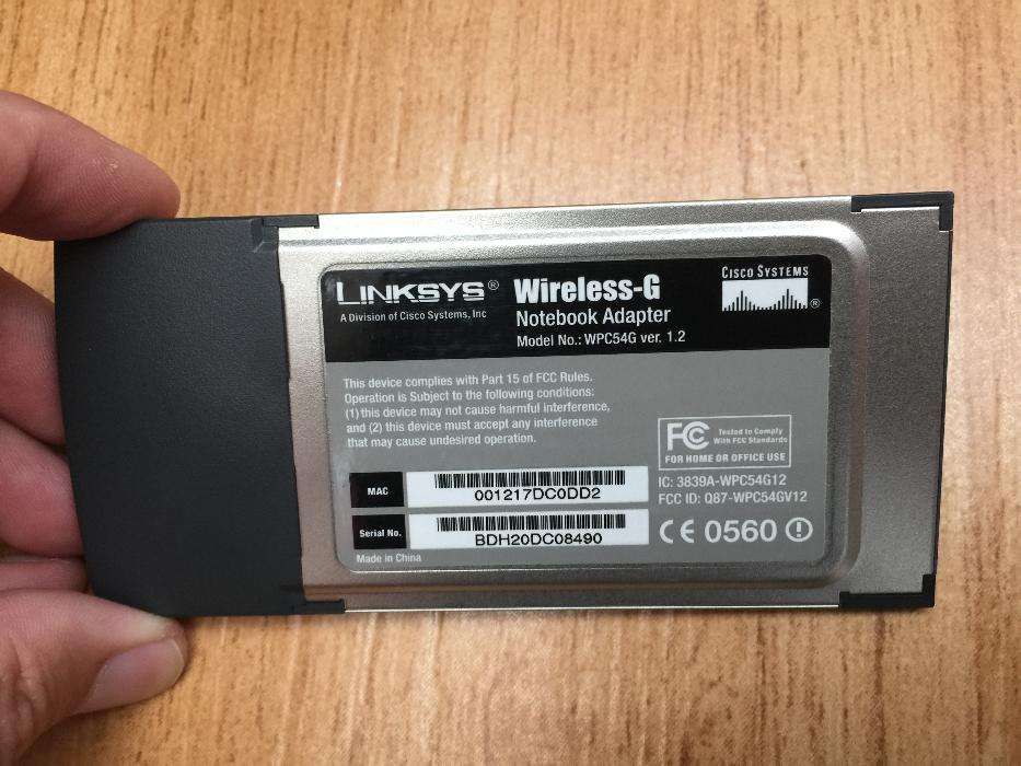 Linksys Wireless-G WPC54G 802.11B/G Placa PCMCIA