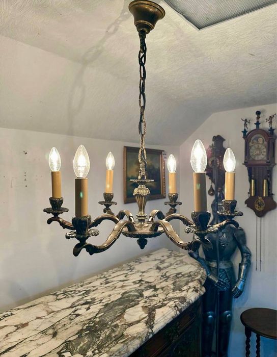 Бронзова люстра на 6 ламп 7466