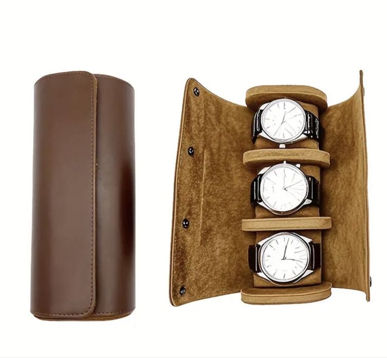 Estojo de Relógios em Couro
