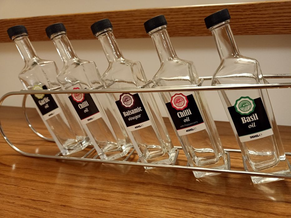 Przyprawnik na przyprawy stojak vintage stylowy butelki pojemniki prl