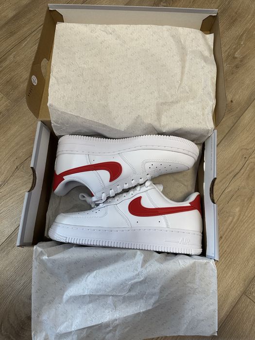 Кросівки Nike Air Force 1 ‘07 «White Fire Red» [ Нові, Оригінал ]