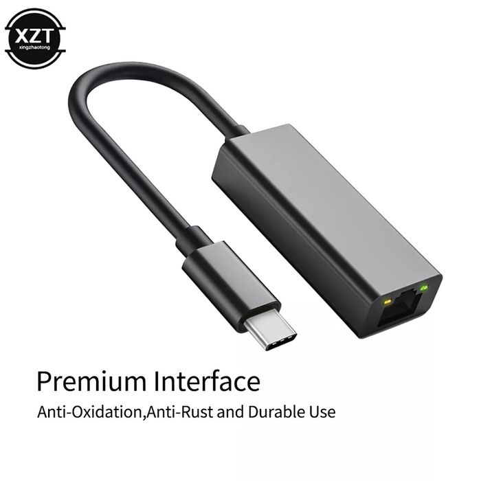 Сетевой адаптер USB Type C 1000mb для смартфона Gigabit RJ45 Lan карта
