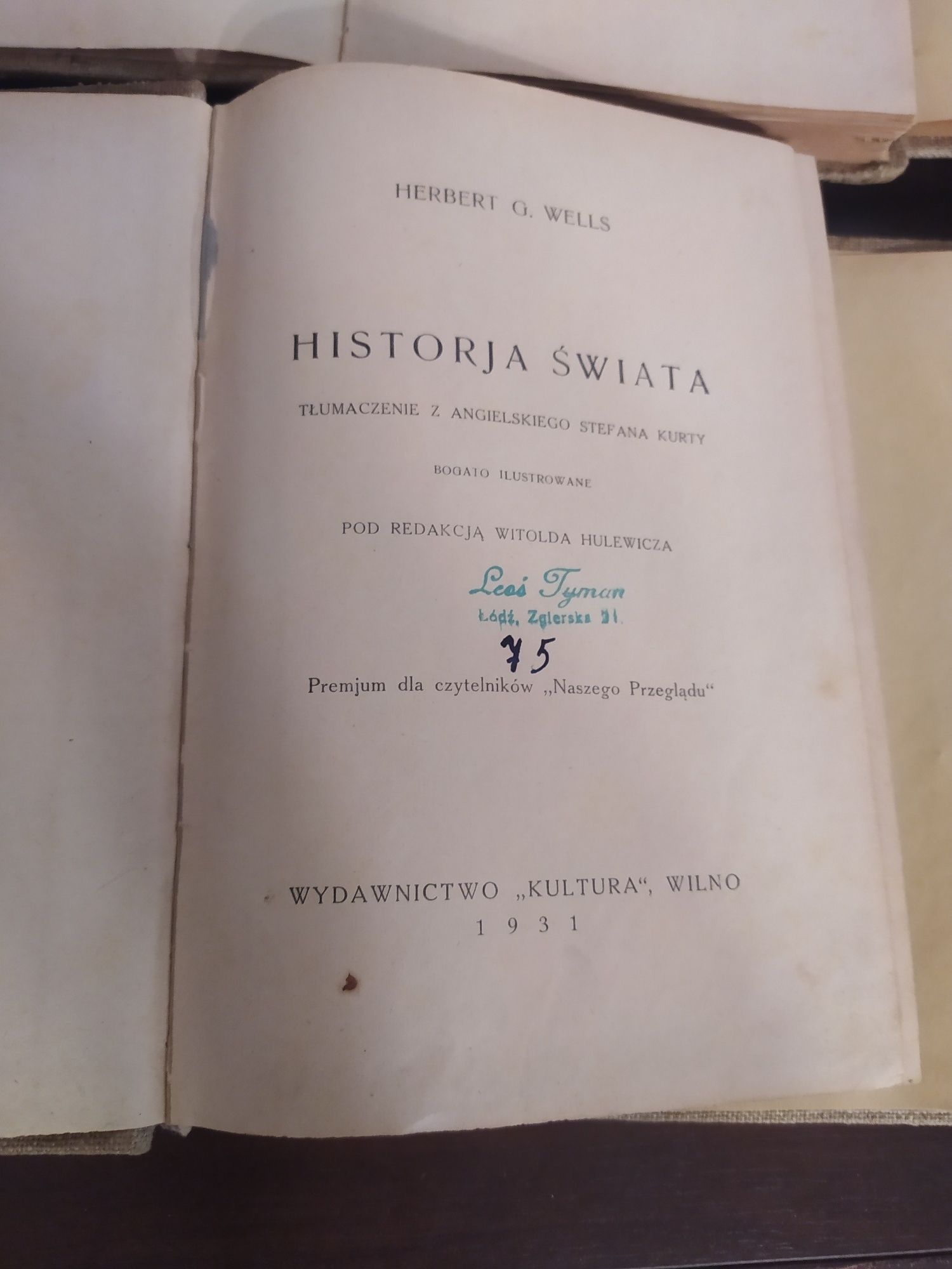 Książka z 1931-34 roku " Historja Świata "  Zestaw 4 szt