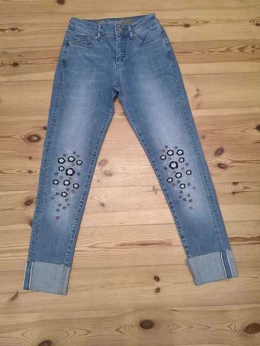 Spodnie Jeansy dźinsy skinny Desigual hafty nowe xs/s extra #bawełna