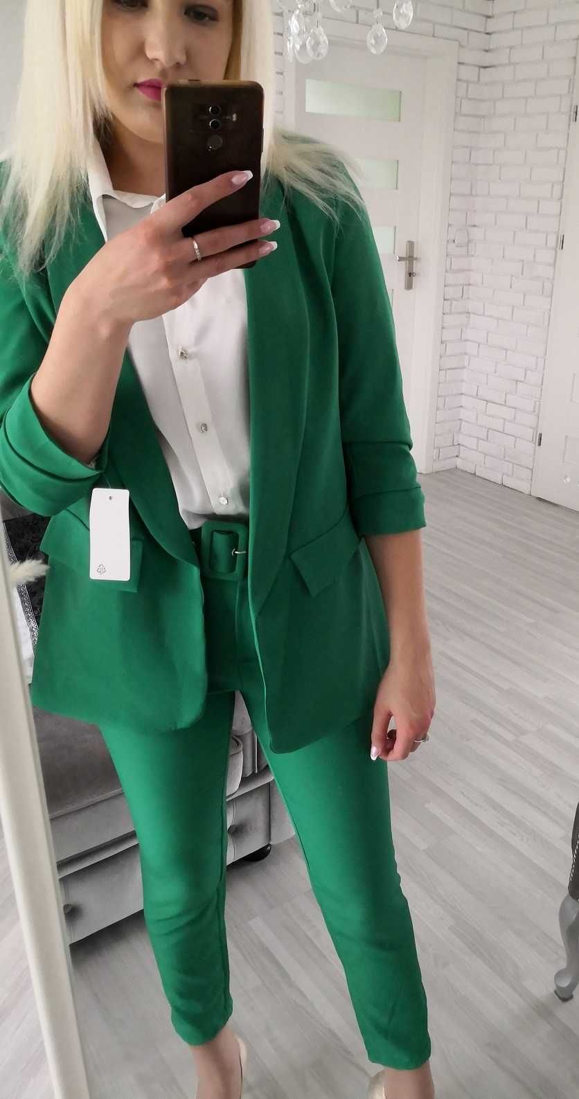 Zielony damski garnitur komplet L