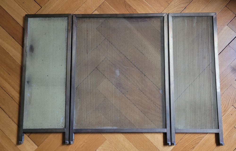 Regulowana osłona kominkowa mosiadz 80 x 55 cm