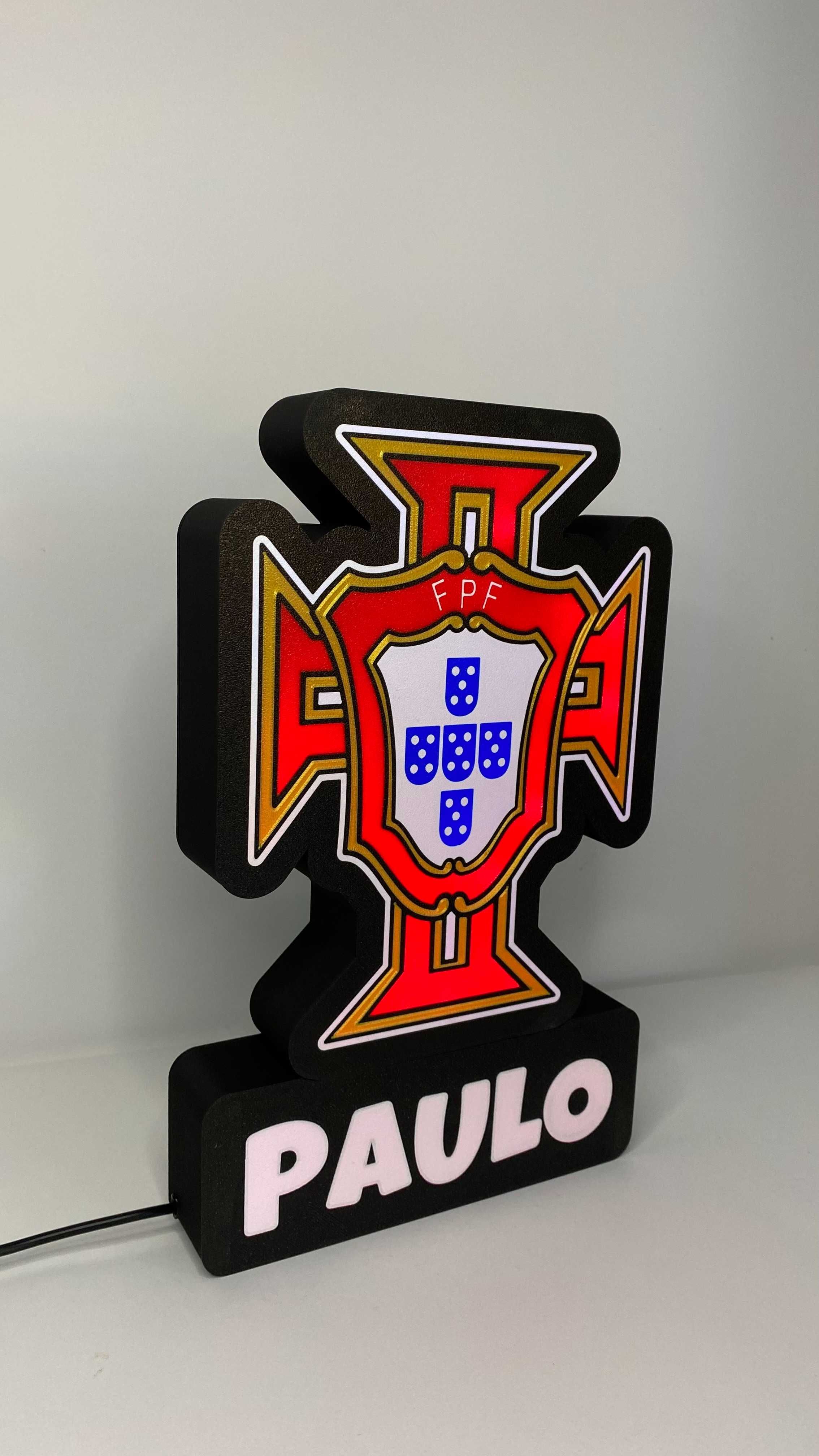 Caixa de Luz Seleção Portuguesa de Futebol Personalizável