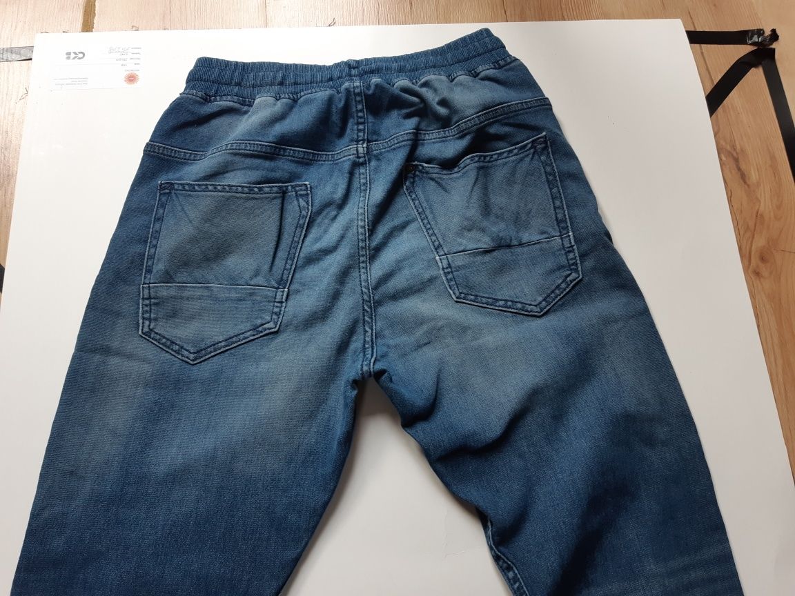 Spodnie joggery h&m jeansowe 164