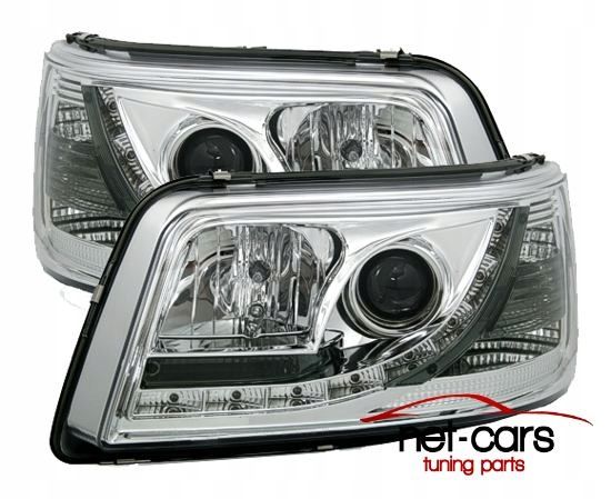 Reflektory lampy przednie przód VW T5 04-09 DAYLINE LED Chrom