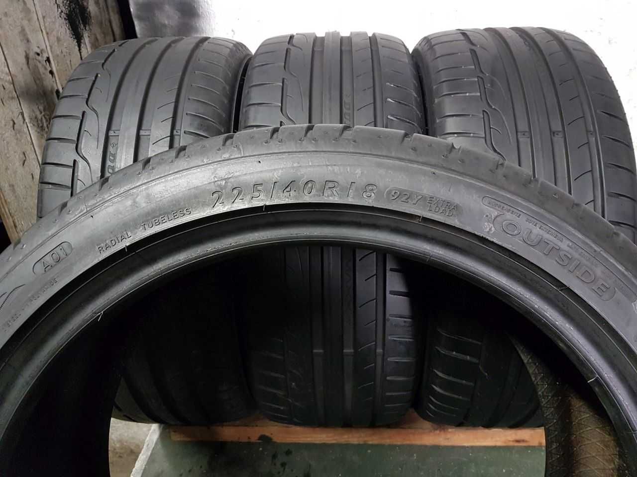 Cztery Opony letnie 225/40R18 6,6mm Dunlop Sport Maxx RT