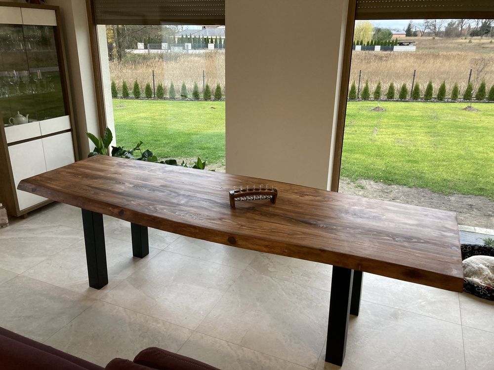 Stół drewniany z litego drewna dab jesion 265x105-110x4