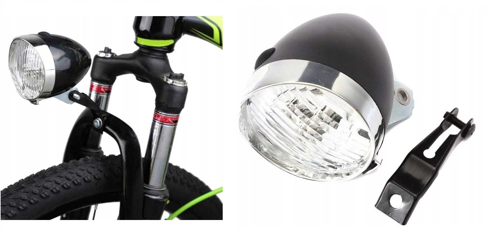 Lampa rowerowa przednia w stylu RETRO 3x Led * Video-Play Wejherowo