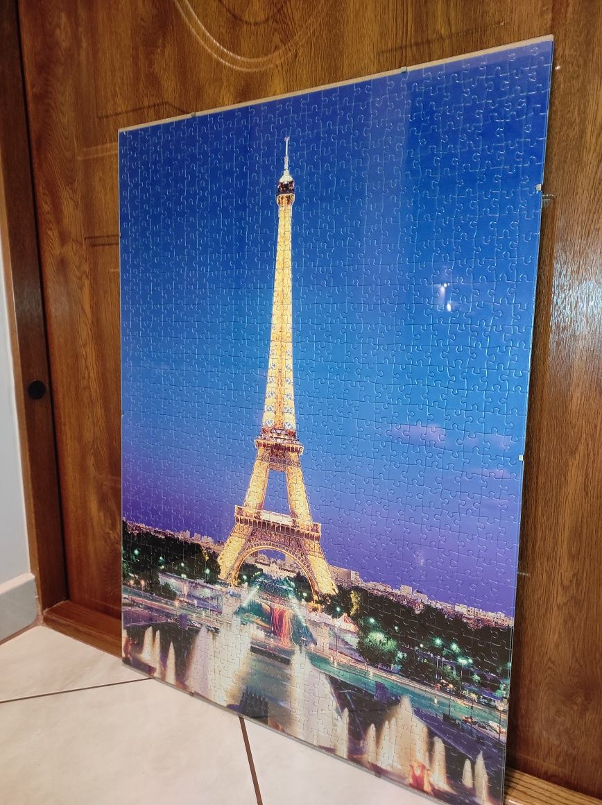 Obraz w antyramie z 1000 puzzli, wieża Eiffla