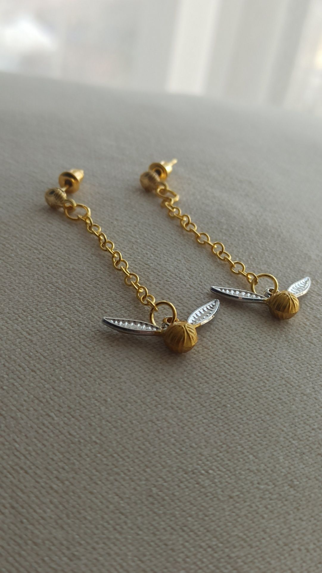 Золотой снитч серьги golden snitch Quidditch сережки harry potter