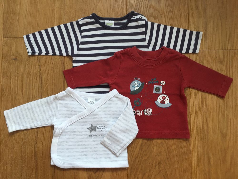 Zestaw bluzek z dlugim rękawem/koszulek/t-shirtów r.56/62