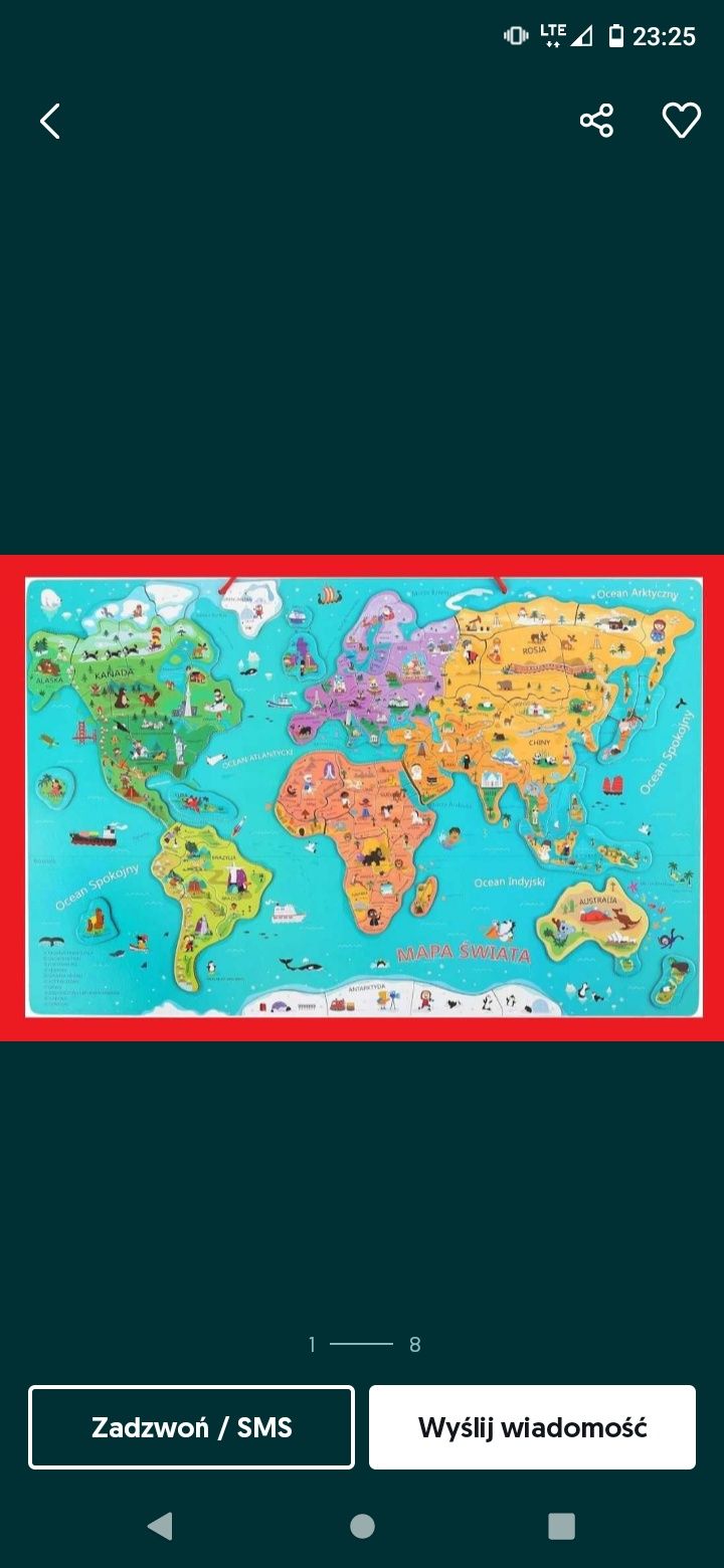 Magnetyczna mapa świata firmy Top Bright