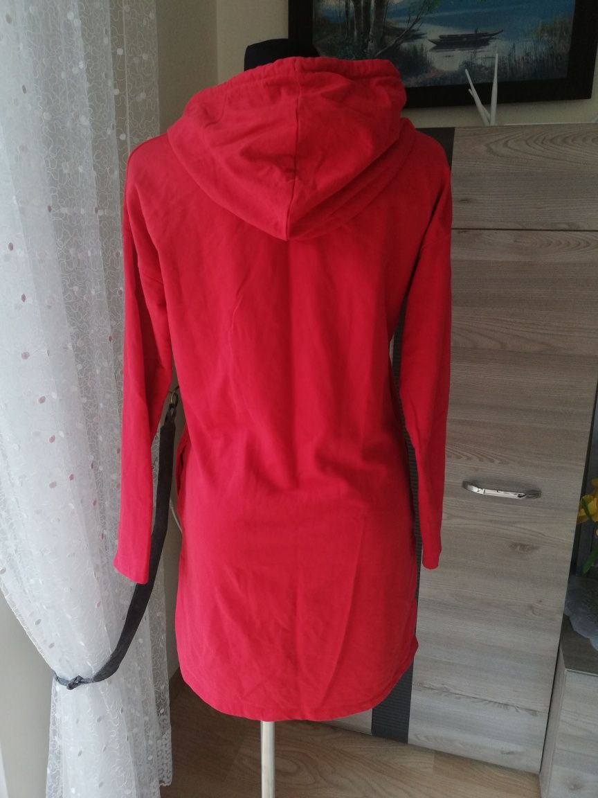 Czerwona bluza sukienka z kapturem Young Ladies r. M