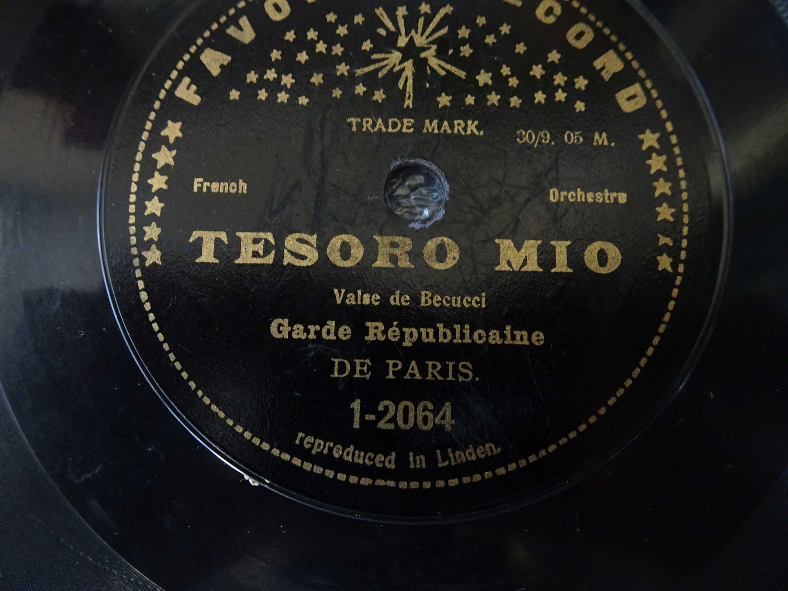Disco grafonola Garde Républicaine - Tesoro Mio / La Mattchiche