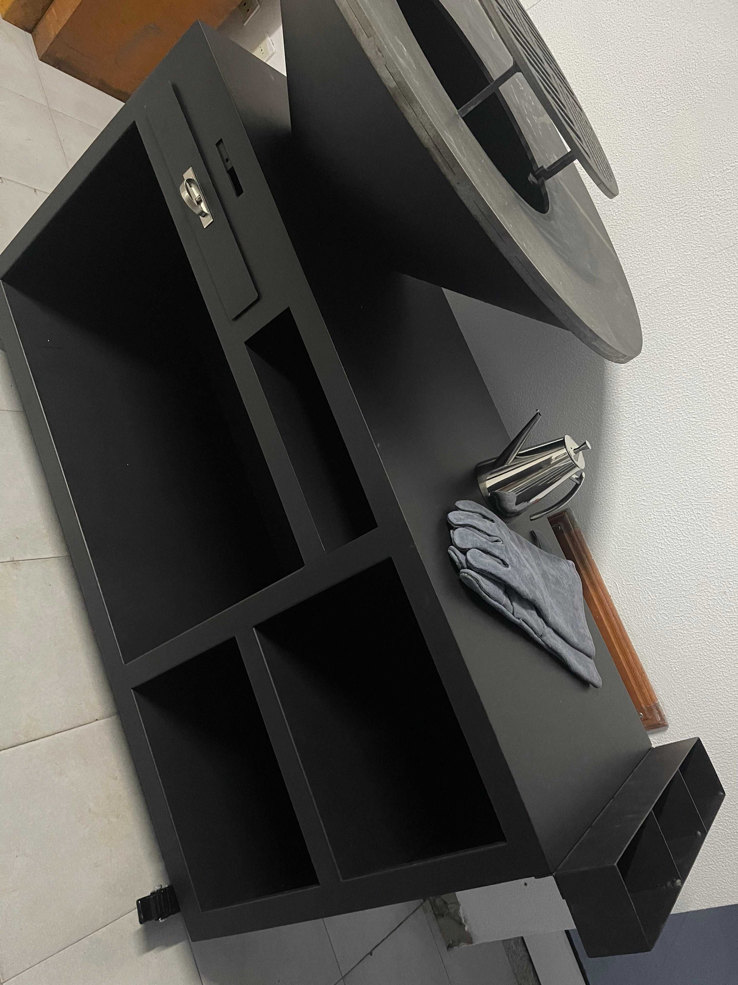 Grelhador Aço Corten 1m com móvel
