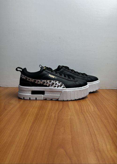 Кроссовки Puma Mayze Wild размер 39 оригинал кожаные чёрные кеды пума
