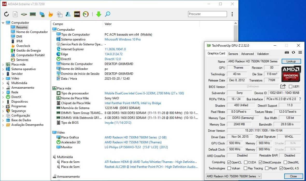 Pc Portatil Sony i5