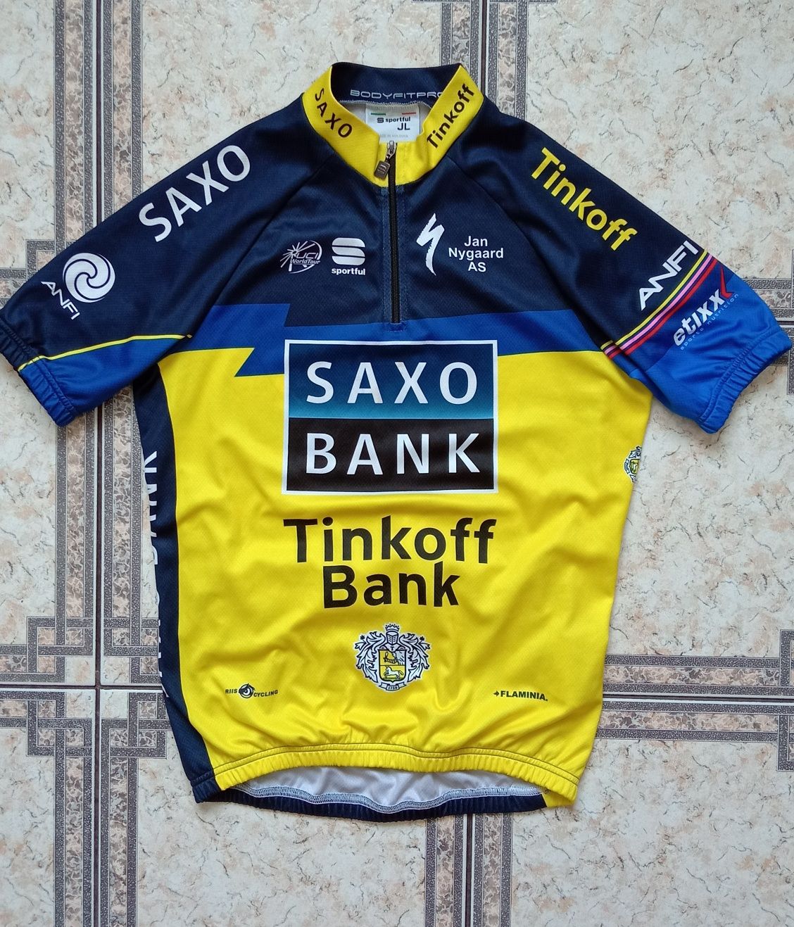 Sportful SaxoBank Tinkoff koszulka rowerowa chłopięca junior L,152-158