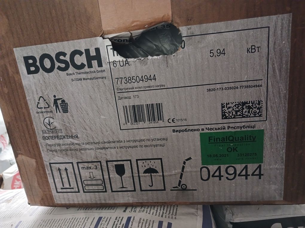 Електричний котел Bosch Tronic Heat 3500 6 UA ErP