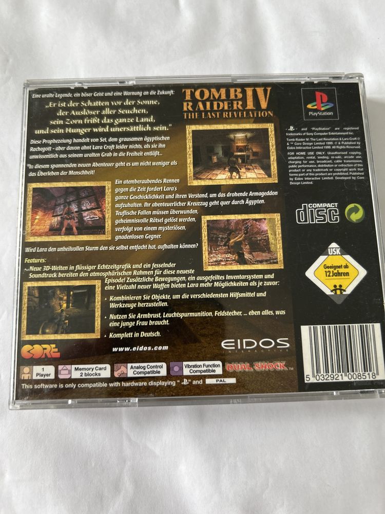 Tomb raider IV 4 Playstation 1 psx ps1