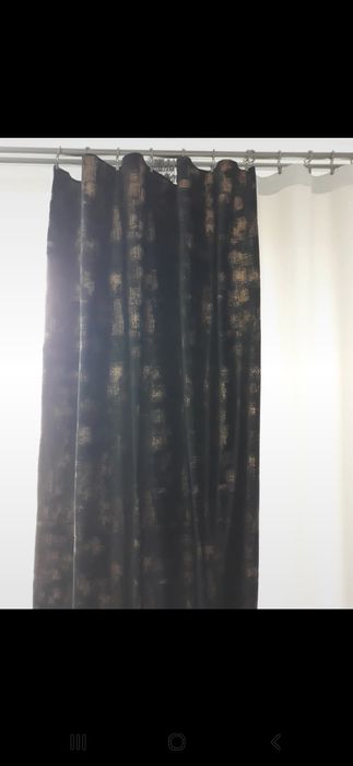 NOWA! Zasłona welurowa czarna ze złotem