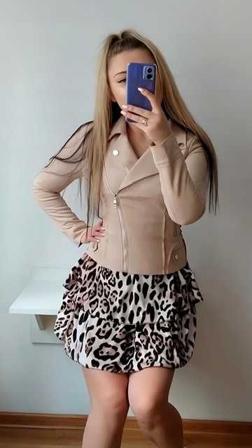 Piękna Zamszowa Ramoneska S M L lub XL , różne kolorki