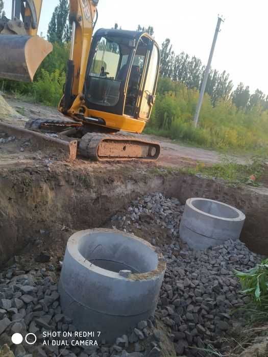 з переливом Септики ПідКлючВигрібнаЯмаБетонні кільця круги каналізація