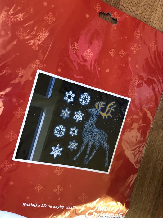 Naklejki świąteczne 3D  na szybę zestaw samoprzylepnych