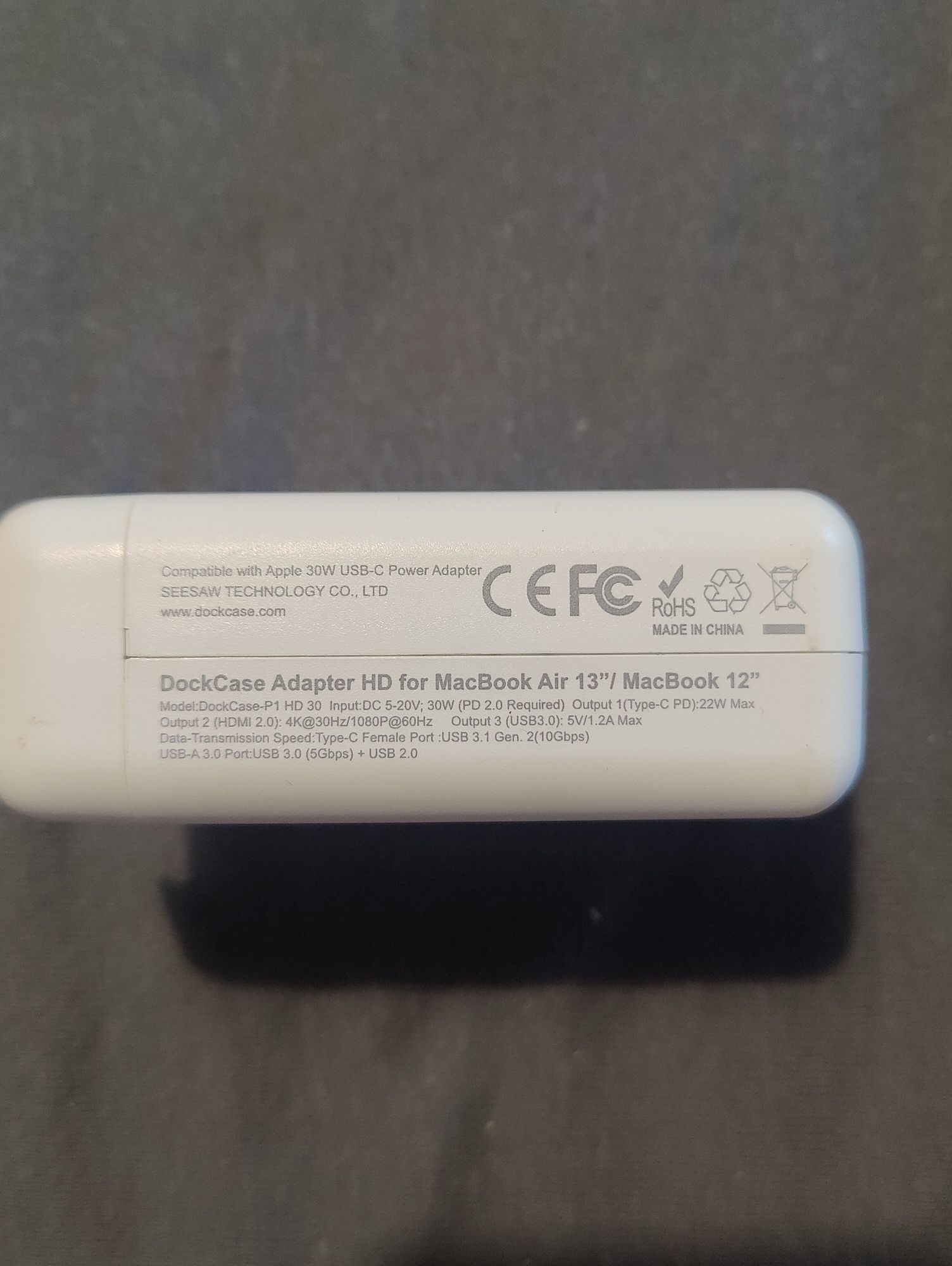 Dockcase adapter hd do macbook air 13/12
