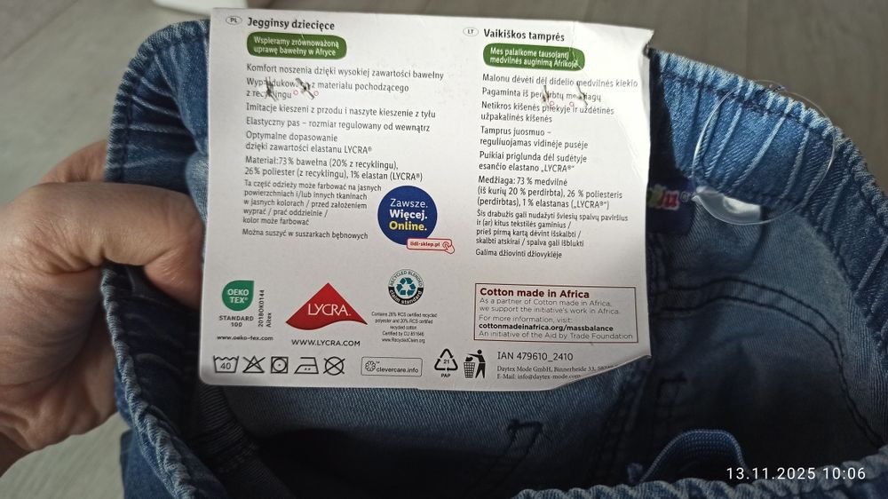 Spodnie nowe r 122/128 jegginsy