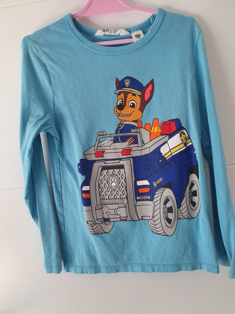 bluzka z długim rękawem h&m 122/128 psi patrol Chase koszulka paw patr