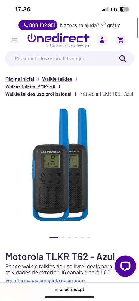 Walkie Talkies T62 Motorola