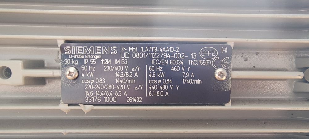 Silnik elektryczny łapowy Siemens 4KW