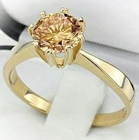 Diament Brylant - Żółty - na złoty pierścionek , sygnet  VS2 !  0.34 c