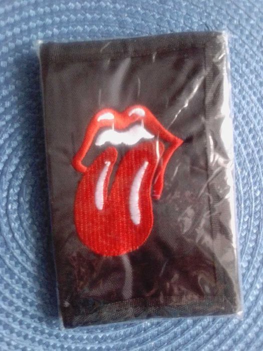 Portfel na rzepę czarny unisex język The Rolling Stones nowy