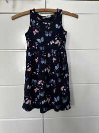 Granatowa sukienka w motylki rozmiar 122-128H&M
