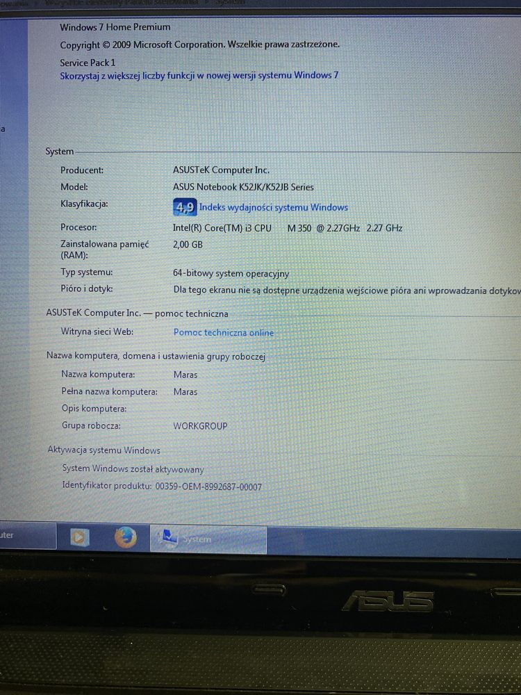 Laptop Asus K52J 15,6"