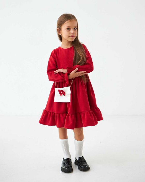 Нарядна сукня плаття на дівчинку 98-128 см 3-8 років Замш